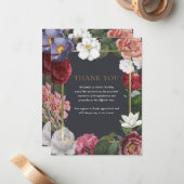 Funéral Floral Gold Merci Carte de note (Devant/Arrière en situation)