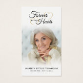 Funeral Forever Hearts Cross Photo Prayer Card (Devant)