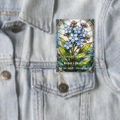 Funeral Forget me Not Stained Glass Memorial Button (Insitu)