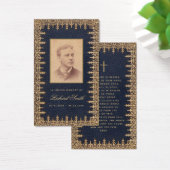 Funeral Gold Blue Memorial Prayer Kaart (Bureau)