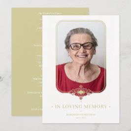 Funeral Golden Effect Ornamental Lace Foto Kaart