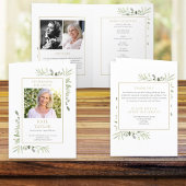 Funeral Greenery Memorial Order Folded Programma