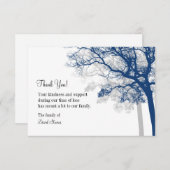 Funeral Hartelijk dank - Navy & Grey Trees 3 1/2x5 Bedankkaart (Voorkant / Achterkant)