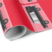 Funeral Hearse Gift Wrapping Paper RED Cadeaupapier (Rol Hoek)