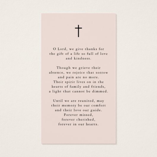 Funeral In Loving Memory Cross Photo Prayer Card (Dos)