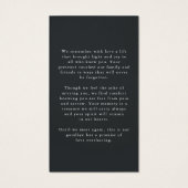 Funeral In Loving Memory Photo Simple Prayer Card (Dos)