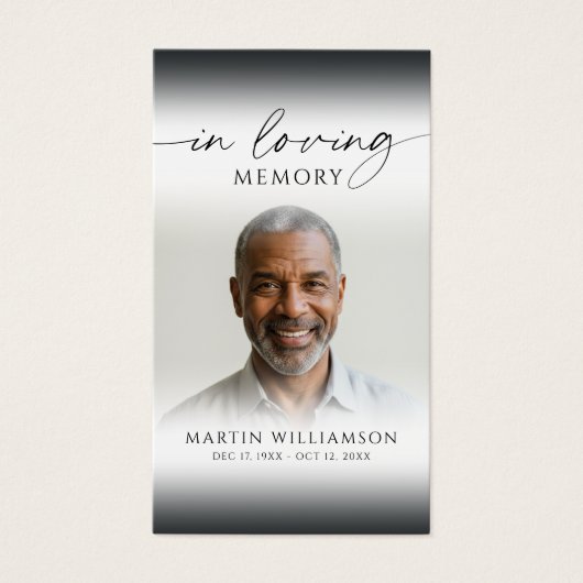 Funeral In Loving Memory Photo Simple Prayer Card (Devant)