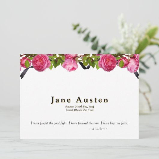 Funeral Invitation - Editable Save The Date (Staand voorkant)