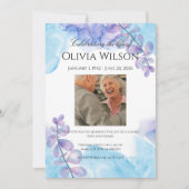 Funeral Invitation Template – Blue & Purple (Devant)