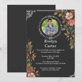 Funeral Invitation Template Elegant Memorial Kaart