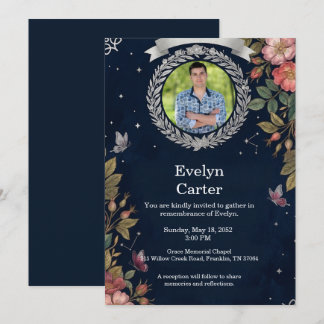 Funeral Invitation Template Elegant Memorial Kaart