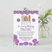 Funeral Invitation with Purple Gerberas (Debout devant)