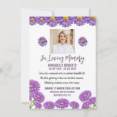 Funeral Invitation with Purple Gerberas (Devant)