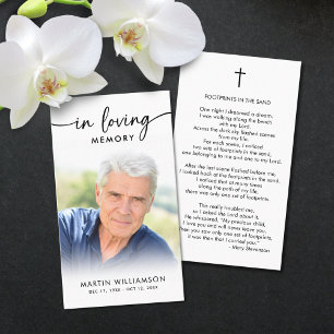 Funeral Loving Memory Foto Cross Gedicht Gebed Kaa Visitekaartje