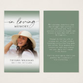 Funeral Loving Memory Photo Sympathy Prayer Card (Devant & derrière)