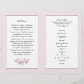 Funeral Mass-programma | Roze Floral Damask Flyer (Achterkant)