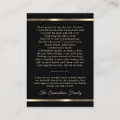 Funeral Mass Service Prayer Dank je foto Visitekaartje (Achterkant)