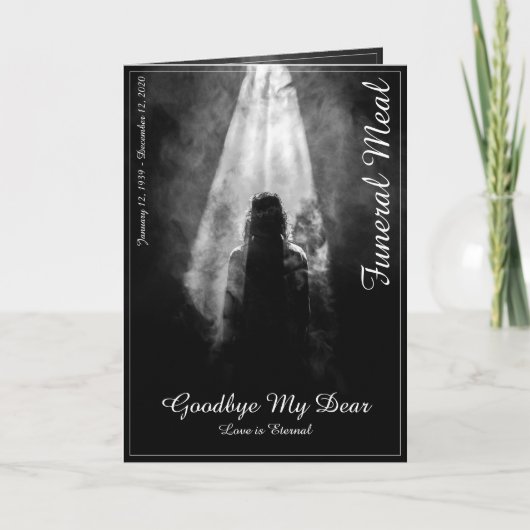 Funeral Meal Menu Card in the light (Voorkant)