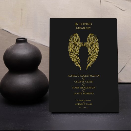 Funeral Memorial Angel Wings Fotoplaat