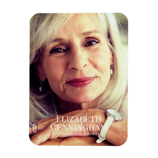 Funeral Memorial Classic Simple Photo Card Magneet (Verticaal)