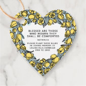 Funeral memorial gift plant gele tulpbollen bedankjes labels (Voorkant)