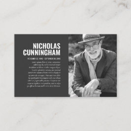 Funeral Memorial in Loving Memory Photo Card Visitekaartje