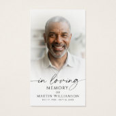 Funeral Memorial Loving Memory Photo Prayer Card (Devant)