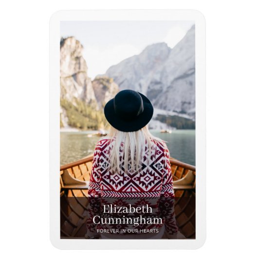 Funeral Memorial Modern and Simple Photo Card Magneet (Verticaal)