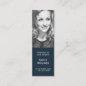 Funeral Memorial | Modern Navy Mini Bladwijzer Kaa Mini Visitekaartje (Voorkant)