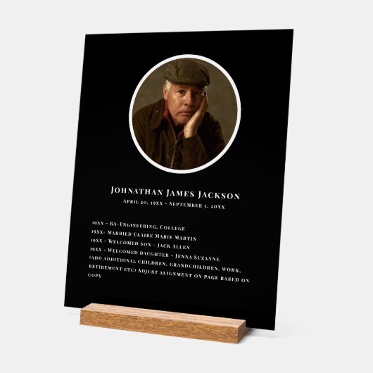 Funeral Memorial - Personal Details Display (Hoek)