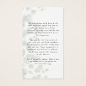 Funeral Memorial Photo Botanical Prayer Card (Dos)