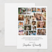 Funeral Memorial Photo Collage Hartelijk dank Bedankkaart (Voorkant / Achterkant)