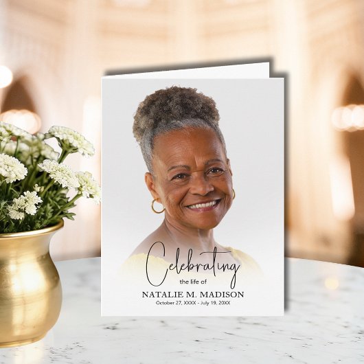 Funeral Memorial Photo Folded Bedankkaart