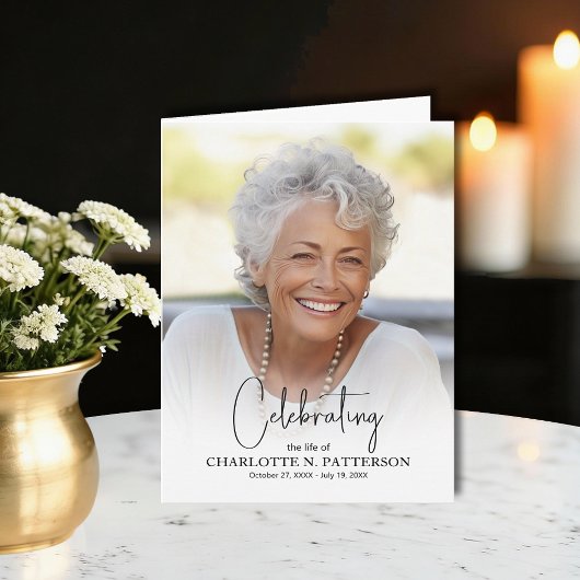 Funeral Memorial Photo Folded Bedankkaart