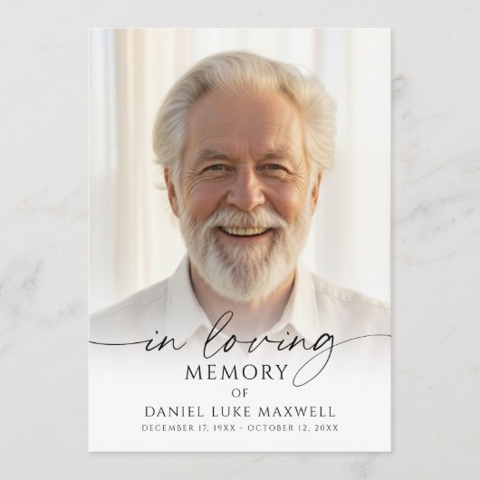 Funeral Memorial Photo In Loving Memory Programma (Voorkant)