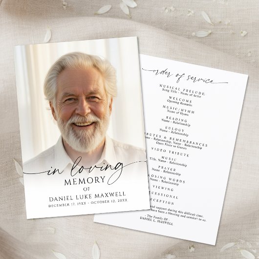 Funeral Memorial Photo In Loving Memory Programma