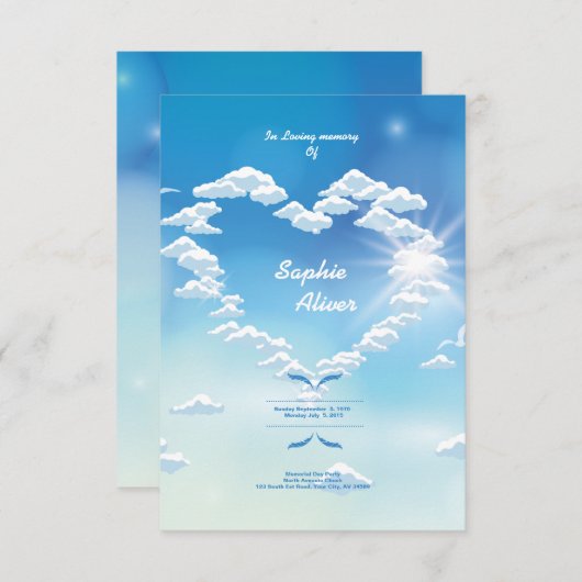 Funeral Memorial Prayer Card Kaart (Voorkant / Achterkant)