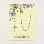 Funeral Memorial Prayer Floral Rosary Visitekaartje (Voorkant)