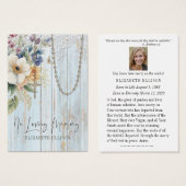 Funeral Memorial Prayer Rosary Flowers Visitekaartje (Voorkant /achterkant)