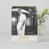 Funeral Memorial Simple Photo Folie Uitnodiging (Staand Voorkant)