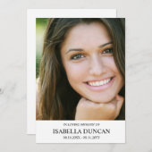 Funeral Memorial | wit | Foto in liefhebbend geheu (Voorkant / Achterkant)