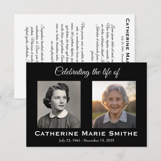 Funeral or Memorial Double Image (Voorkant / Achterkant)