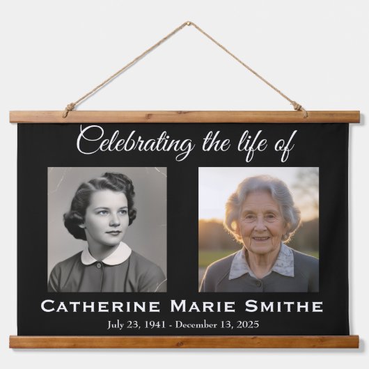 Funeral or Memorial Double Image Hangend Wandkleed (Voorkant)