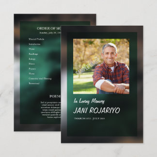 Funeral Order of Service Card Template Kaart