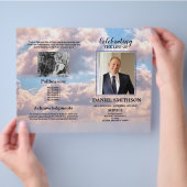 Funeral Order of Service Celebrating Life Clouds Flyer (Hand)