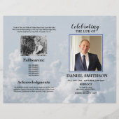 Funeral Order of Service Celebrating Life Clouds Flyer (Voorkant)