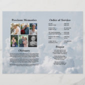 Funeral Order of Service Celebrating Life Clouds Flyer (Achterkant)