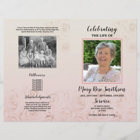 Funeral Order of Service Celebration of Life Flyer (Voorkant)
