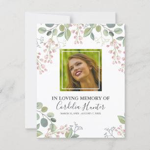 Funeral Order of Service   Elegant roze bloesem