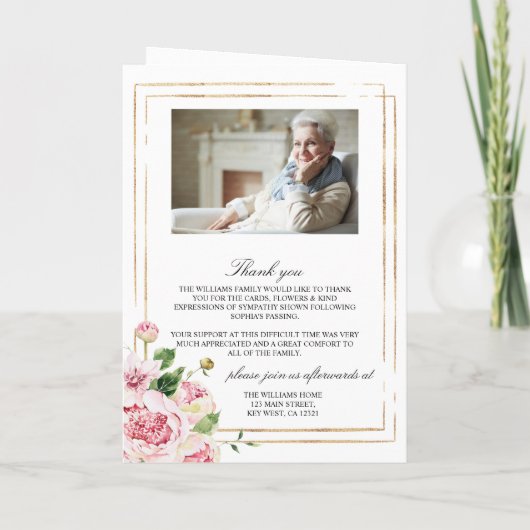 Funeral Order of Service | Herdenking van de roze Programma (Achterkant)